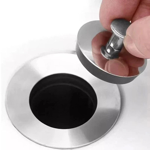 Stainless steel bath sink plug - steel,