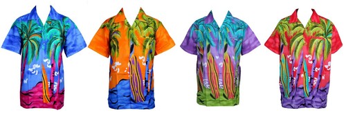 Mens hawaiian shirt stag beach - mens,