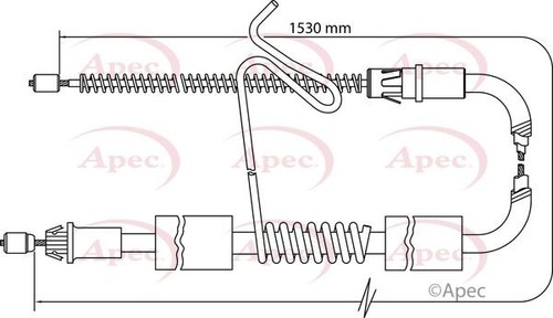 Apec rear left brake cable - apec, for