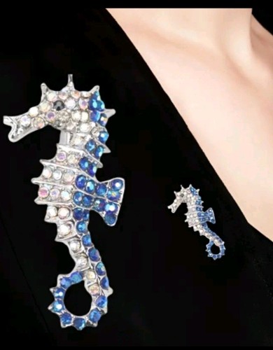 Seahorse brooch colorful - brooch,,