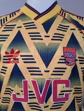 Original Adidas Arsenal Bruised Banana Away Shirt 1991 Mens Large Vgc 
