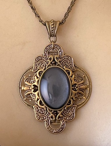 Scrying mirror necklace brass - scrying,