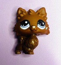 Littlest Pet Shop Farm Besties G7 Gen 7 # 60 Brown Pomeranian Dog Lightning Bolt