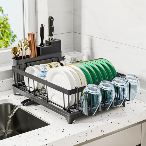 Large dish drainer rack black - dish,