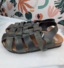 Bio Bio khaki green camo sandals – EU 32 (UK 13), Boys/Girls Summer Holiday