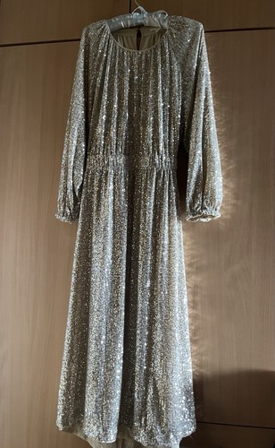 Golden sequin midi dress - sequin,