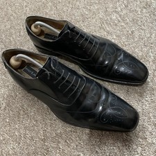 Loake Design Brogue Leather Shoes UK 11 Black Leather Soles Smart Casual