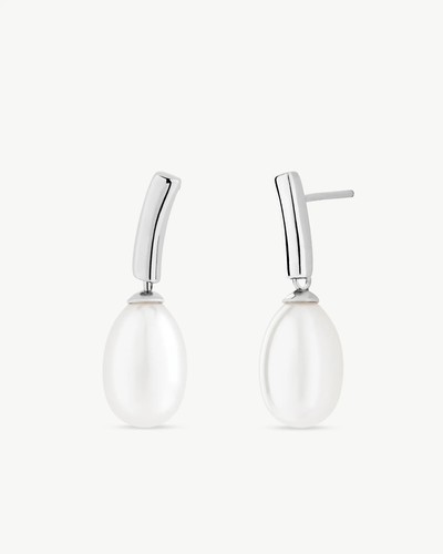Majorica silver pearl earrings - majorica,