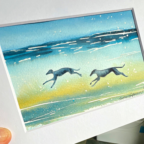 Greyhound dog watercolour