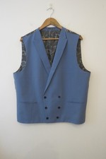 Next Double Breasted Waistcoat UK 46 Blue Peak Lapel  Morning Suit  Royal Ascot