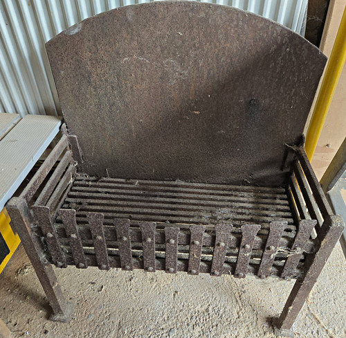 Cast iron fireplace grate with - cast,
