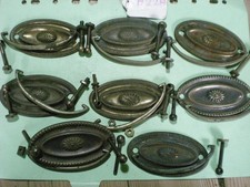 SET OF 8 BRASS  DRAWER HANDLES