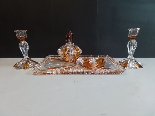 Art deco amber and - and, glass