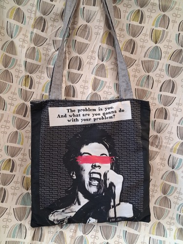 Handmade tote bag featuring - bag,