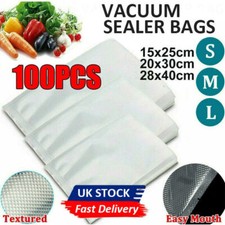 100PCS Vacuum Sealer Food Storage Bags Textured Strong Pouches Seal Embossed Vac