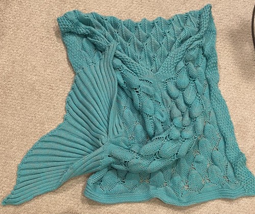 Turquoise knit mermaid - knit,
