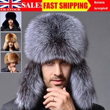 Winter Men Thick Ushanka Faux Fur Thermal Russian Cossack Trapper Snow Hat Warm.