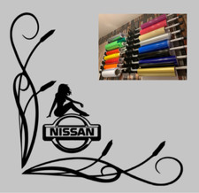 Nissan Sexy lady window decals x 2. truck Van sticker 15 Colour Choice