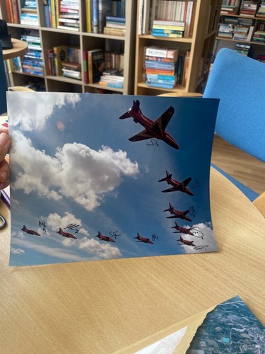 Raf red arrows hand signed - red,