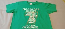 GLASGOW CELTIC GREEN FOOTBALL HOOPS BAR TENERIFE 7 IN A ROW CHAMPIONS T-SHIRT SM