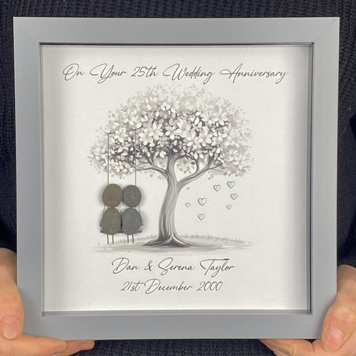 Personalised pebble art 25th - personalised,
