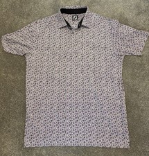 Footjoy Lisle Daisy Print Golf Polo Shirt XL