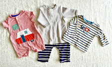 0-3 months  baby boy clothes mixed outfit  bundle romper, top x2, trousers