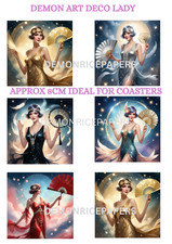 UK PRINTED A4 LASER PRINTED RICE PAPER DESIGN ART DECO  LADIES