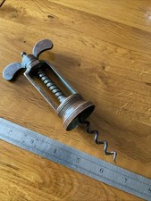 VERY RARE VICTORIAN ANTIQUE VINTAGE OLD CORKSCREW ALL BRASS / BRONZE