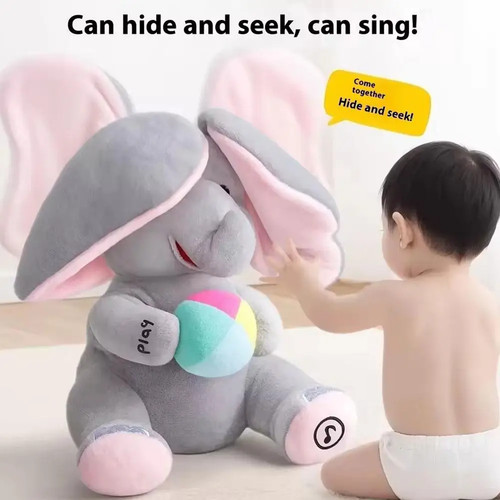 Hide seek elephant plush - plush, toy