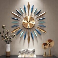 Large Wall Clock Starburst 21 Inch Oversized Metal Silent Non-Ticking Big Clocks