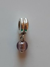 Lovelinks 925 purple lilac bracelet charm murano bead dangle