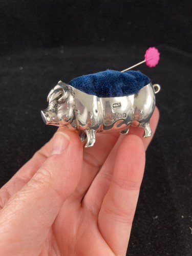 Antique edwardian silver pig - edwardian,