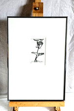 Art Hansen Print Man Smelling Roses 1977 25/100 12.25" X 18.25" Matted/Framed