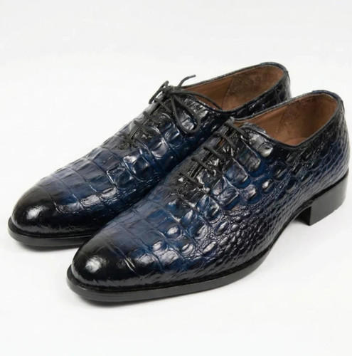Mens handmade blue crocodile - handmade,