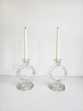 Pair Of Glass Candelabras