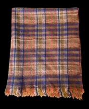 Highland Home Industries All Wool Made In Scotland Knee Picnic Blanket  47x38”
