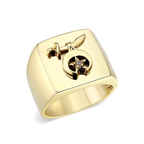 Mens star ring gold masonic