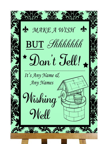 Mint green black damask - green,