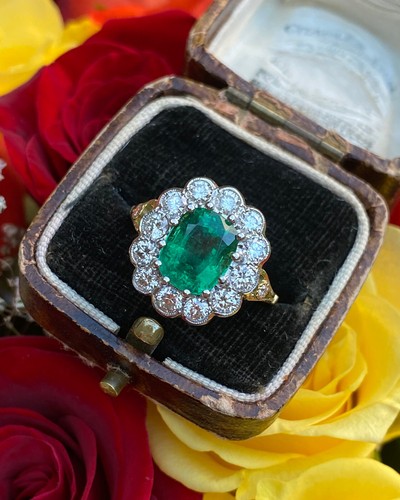 Victorian emerald and diamond - emerald,