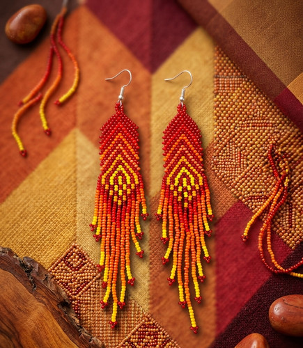 Tribal earrings native large - tribal,