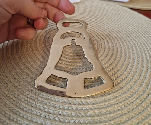 Vintage brass bell - vintage, horse