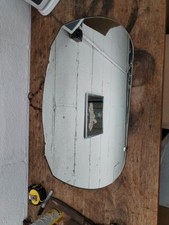 Art Deco Frameless Wall Hanging Mirror, Vintage Bevelled Edge Mirror 1930s 