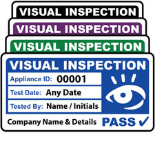 Personalised 4th Edition Visual Inspection Labels for Portable Appliance Testing
