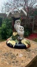 Rare Moorcroft Owls Porcelain Figurine Ltd Edition Of 150 Moonlight Flight