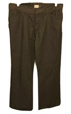 8 Gap Trouser Flare Bottom Cuff Black Herringbone Pants NWT