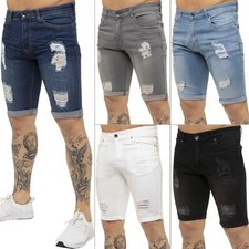 Enzo Mens Shorts Denim Stretch