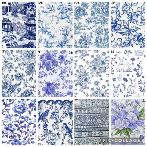 Delft blue mixed paper - x,