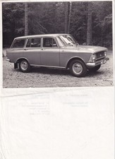 MOSKVICH BIG 1500 ESTATE, UK MOTOR SHOW, STAND 111, PERIOD PHOTO & PASTED SHEET