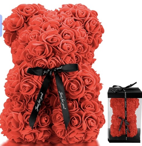 25cm artificial teddy - 25cm, rose